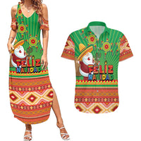 Mexico Couples Matching Summer Maxi Dress and Hawaiian Shirt Feliz Navidad Aztec Geometric Pattern - Wonder Print Shop