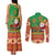 Mexico Couples Matching Tank Maxi Dress and Long Sleeve Button Shirt Feliz Navidad Aztec Geometric Pattern - Wonder Print Shop