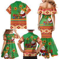Mexico Family Matching Mermaid Dress and Hawaiian Shirt Feliz Navidad Aztec Geometric Pattern - Wonder Print Shop