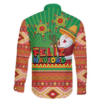 Mexico Family Matching Off The Shoulder Long Sleeve Dress and Hawaiian Shirt Feliz Navidad Aztec Geometric Pattern - Wonder Print Shop