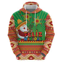 Mexico Hoodie Feliz Navidad Aztec Geometric Pattern - Wonder Print Shop