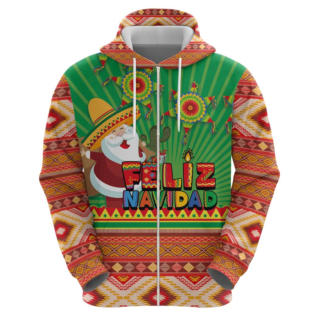 Mexico Hoodie Feliz Navidad Aztec Geometric Pattern - Wonder Print Shop