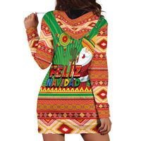 Mexico Hoodie Dress Feliz Navidad Aztec Geometric Pattern - Wonder Print Shop
