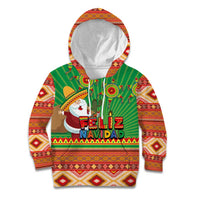 Mexico Kid Hoodie Feliz Navidad Aztec Geometric Pattern - Wonder Print Shop