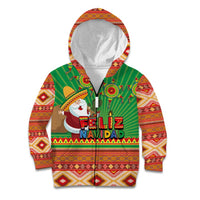Mexico Kid Hoodie Feliz Navidad Aztec Geometric Pattern - Wonder Print Shop