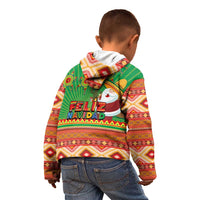 Mexico Kid Hoodie Feliz Navidad Aztec Geometric Pattern - Wonder Print Shop