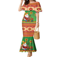 Mexico Mermaid Dress Feliz Navidad Aztec Geometric Pattern - Wonder Print Shop