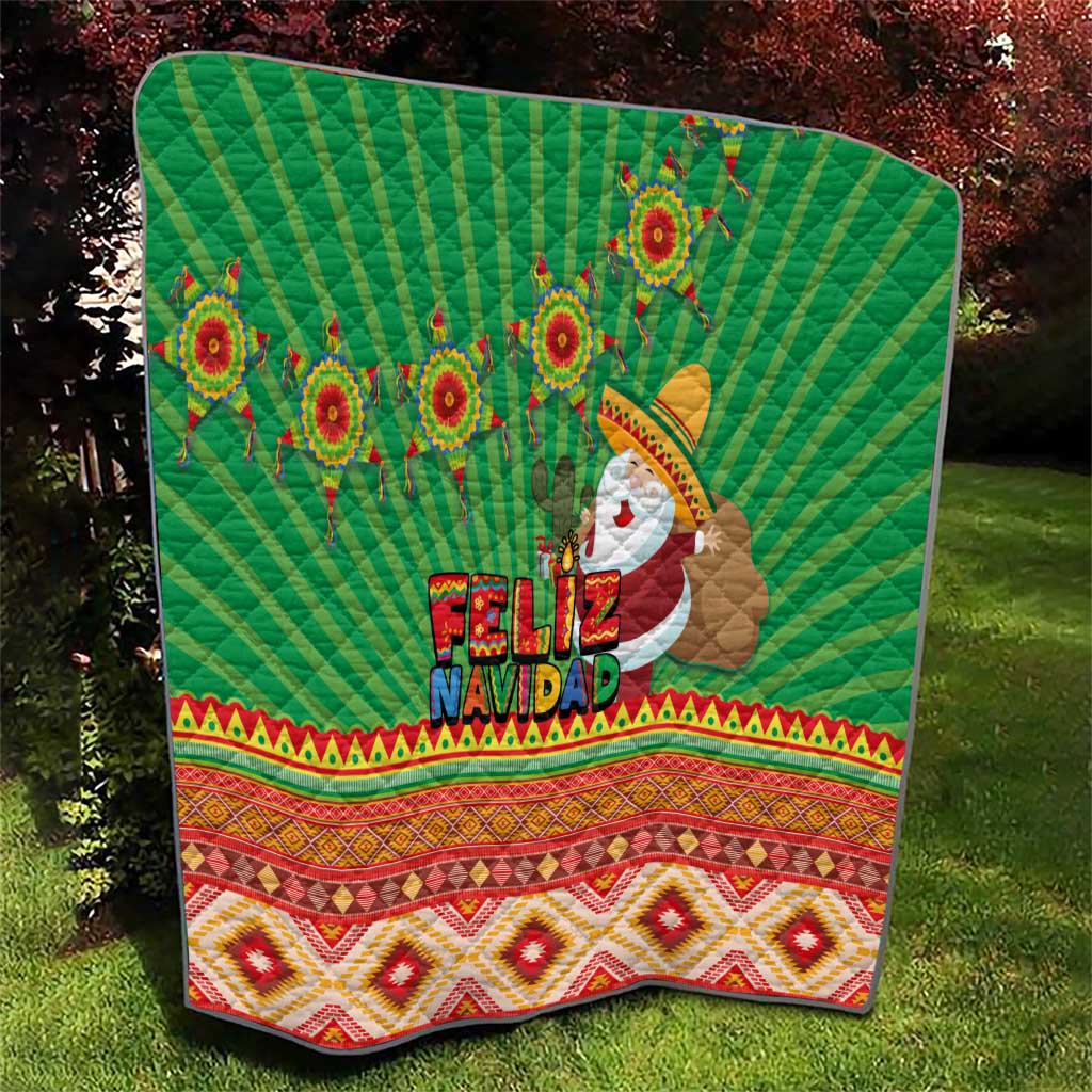 Mexico Quilt Feliz Navidad Aztec Geometric Pattern - Wonder Print Shop
