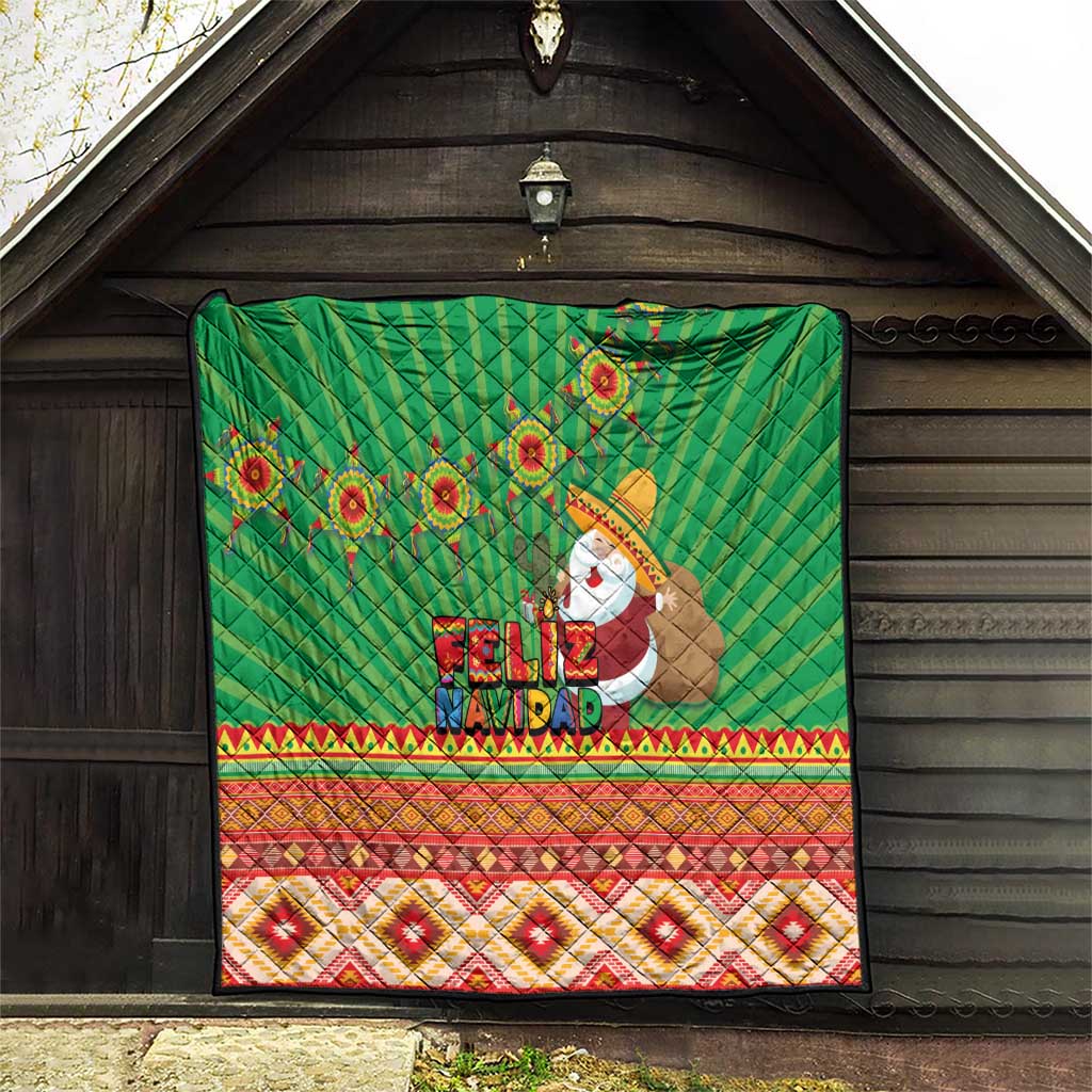 Mexico Quilt Feliz Navidad Aztec Geometric Pattern - Wonder Print Shop