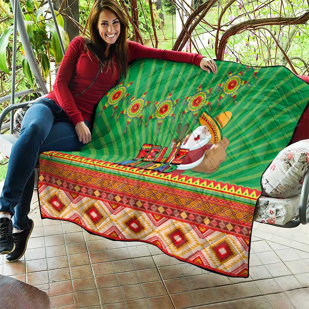 Mexico Quilt Feliz Navidad Aztec Geometric Pattern - Wonder Print Shop