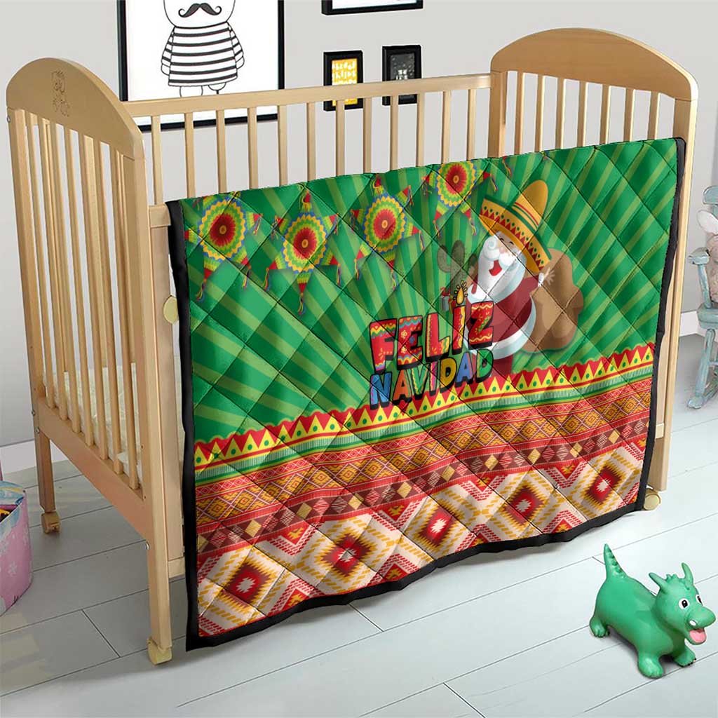 Mexico Quilt Feliz Navidad Aztec Geometric Pattern - Wonder Print Shop