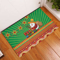 Mexico Rubber Doormat Feliz Navidad Aztec Geometric Pattern - Wonder Print Shop