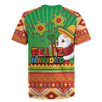 Mexico Rugby Jersey Feliz Navidad Aztec Geometric Pattern - Wonder Print Shop