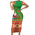 Mexico Short Sleeve Bodycon Dress Feliz Navidad Aztec Geometric Pattern - Wonder Print Shop