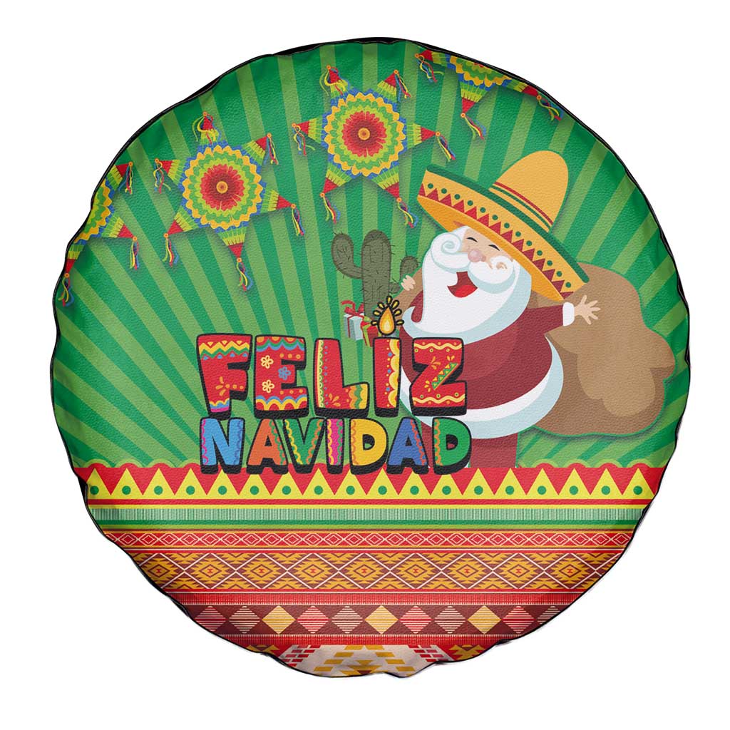 Mexico Spare Tire Cover Feliz Navidad Aztec Geometric Pattern - Wonder Print Shop