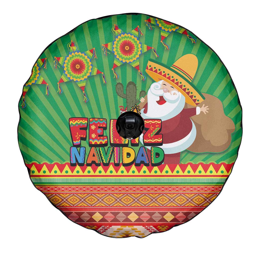 Mexico Spare Tire Cover Feliz Navidad Aztec Geometric Pattern - Wonder Print Shop
