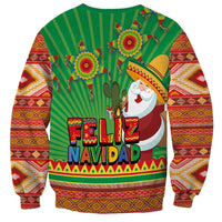 Mexico Sweatshirt Feliz Navidad Aztec Geometric Pattern - Wonder Print Shop