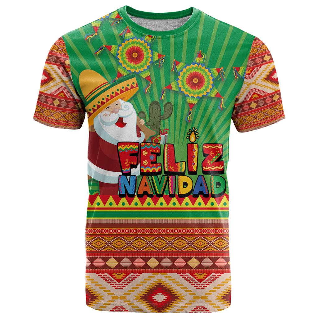 Mexico T Shirt Feliz Navidad Aztec Geometric Pattern - Wonder Print Shop