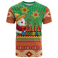 Mexico T Shirt Feliz Navidad Aztec Geometric Pattern - Wonder Print Shop