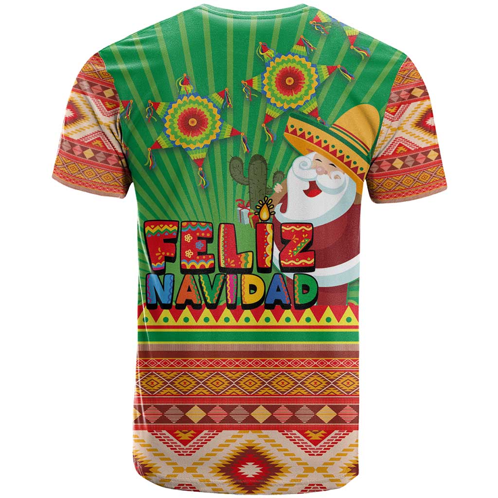 Mexico T Shirt Feliz Navidad Aztec Geometric Pattern - Wonder Print Shop