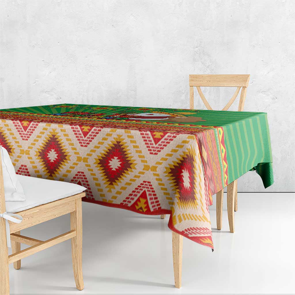 Mexico Tablecloth Feliz Navidad Aztec Geometric Pattern - Wonder Print Shop