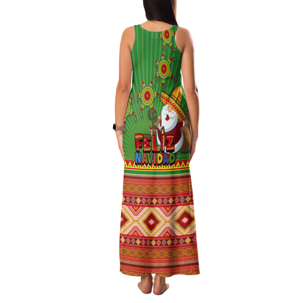 Mexico Tank Maxi Dress Feliz Navidad Aztec Geometric Pattern - Wonder Print Shop