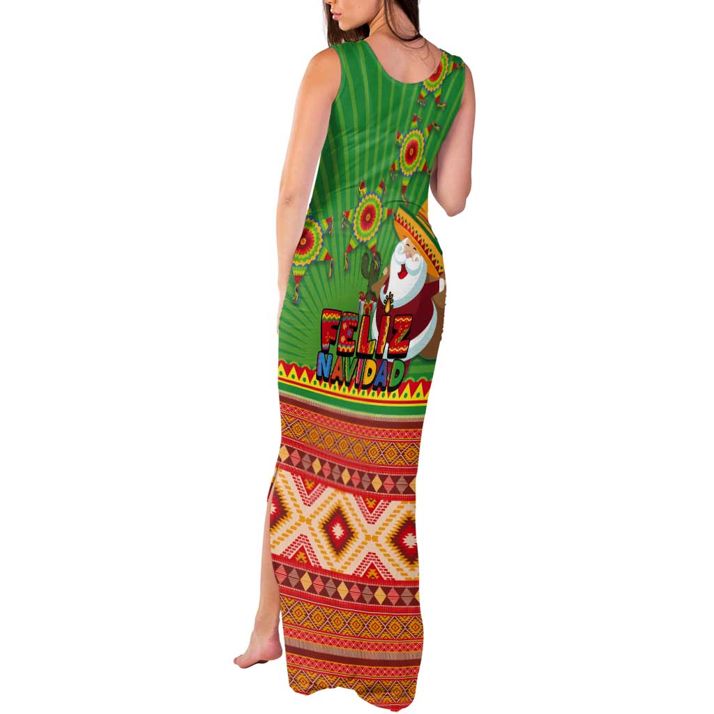 Mexico Tank Maxi Dress Feliz Navidad Aztec Geometric Pattern - Wonder Print Shop