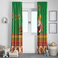 Mexico Window Curtain Feliz Navidad Aztec Geometric Pattern - Wonder Print Shop