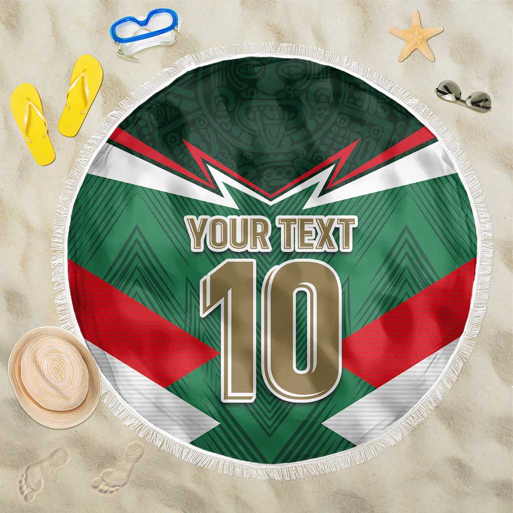 Custom Mexico Football Beach Blanket El Tricolor 2024 - Wonder Print Shop