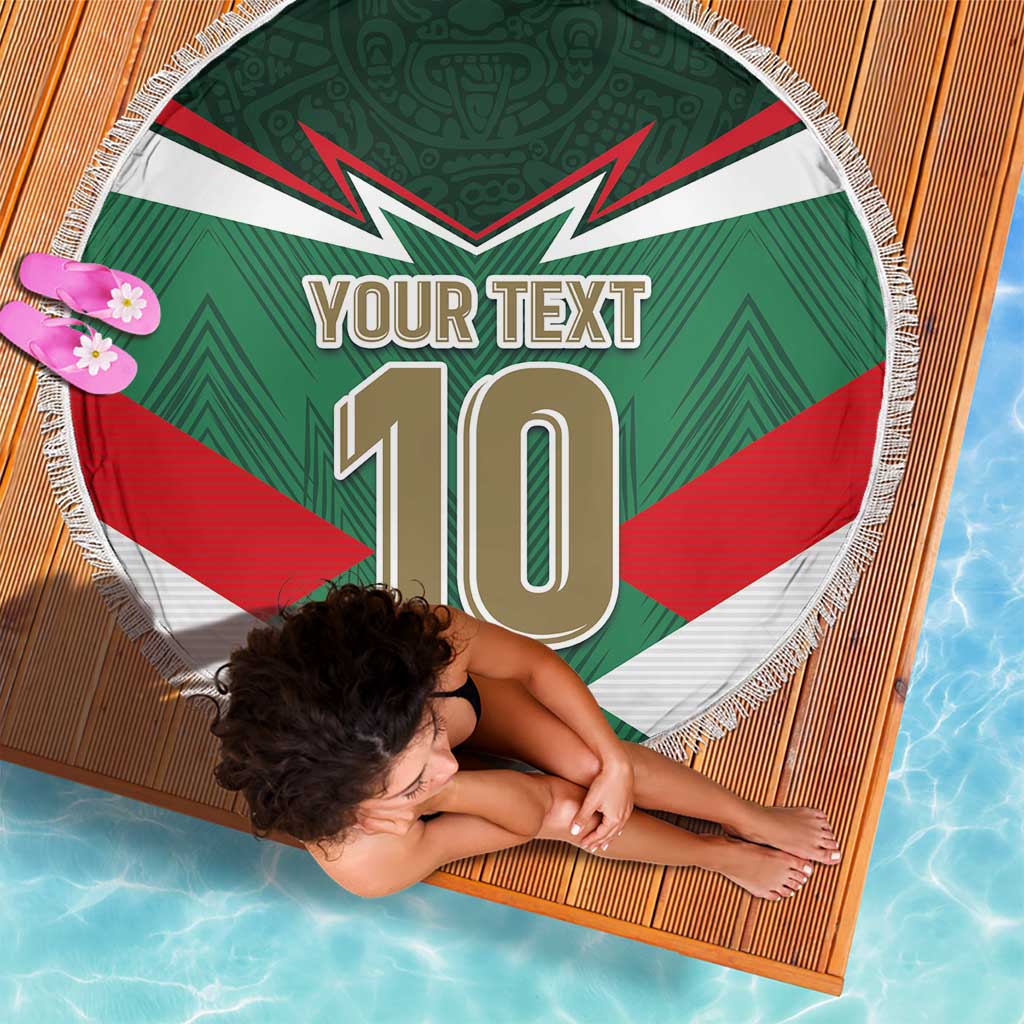 Custom Mexico Football Beach Blanket El Tricolor 2024 - Wonder Print Shop