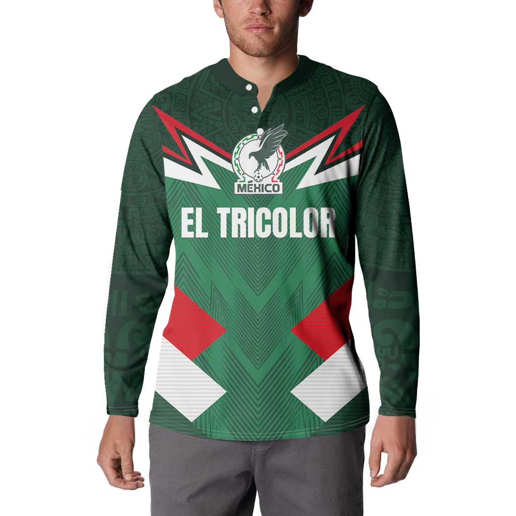 Custom Mexico Football Button Sweatshirt El Tricolor 2024 - Wonder Print Shop