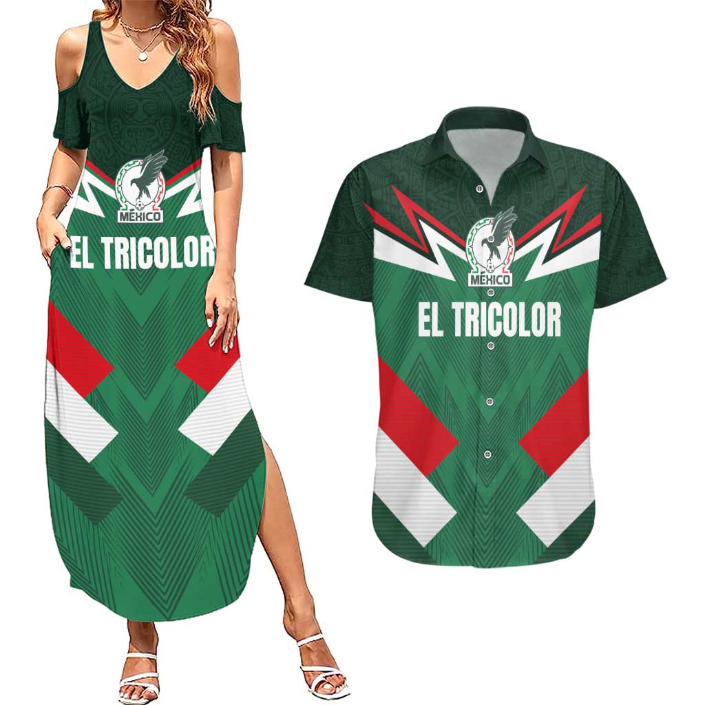 Custom Mexico Football Couples Matching Summer Maxi Dress and Hawaiian Shirt El Tricolor 2024 - Wonder Print Shop