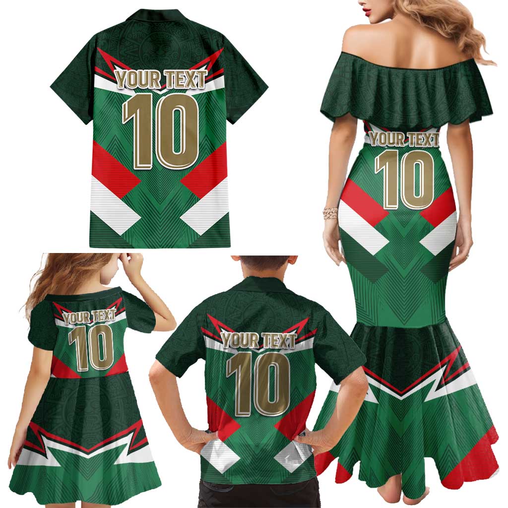 Custom Mexico Football Family Matching Mermaid Dress and Hawaiian Shirt El Tricolor 2024 - Wonder Print Shop