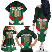 Custom Mexico Football Family Matching Off The Shoulder Long Sleeve Dress and Hawaiian Shirt El Tricolor 2024 - Wonder Print Shop
