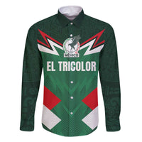 Custom Mexico Football Family Matching Off The Shoulder Long Sleeve Dress and Hawaiian Shirt El Tricolor 2024 - Wonder Print Shop