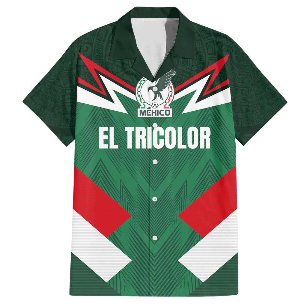 Custom Mexico Football Family Matching Off Shoulder Maxi Dress and Hawaiian Shirt El Tricolor 2024 - Wonder Print Shop