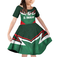 Custom Mexico Football Family Matching Off Shoulder Short Dress and Hawaiian Shirt El Tricolor 2024 - Wonder Print Shop