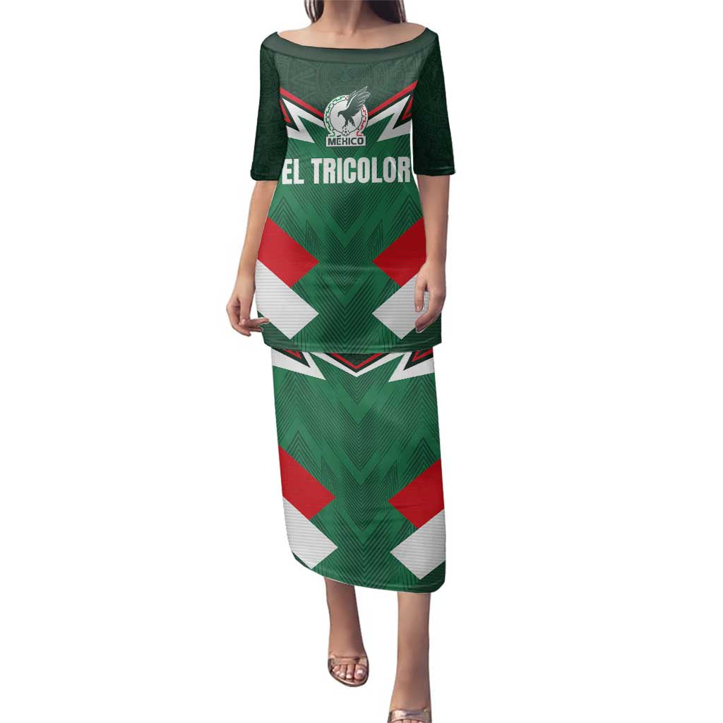 Custom Mexico Football Family Matching Puletasi and Hawaiian Shirt El Tricolor 2024 - Wonder Print Shop