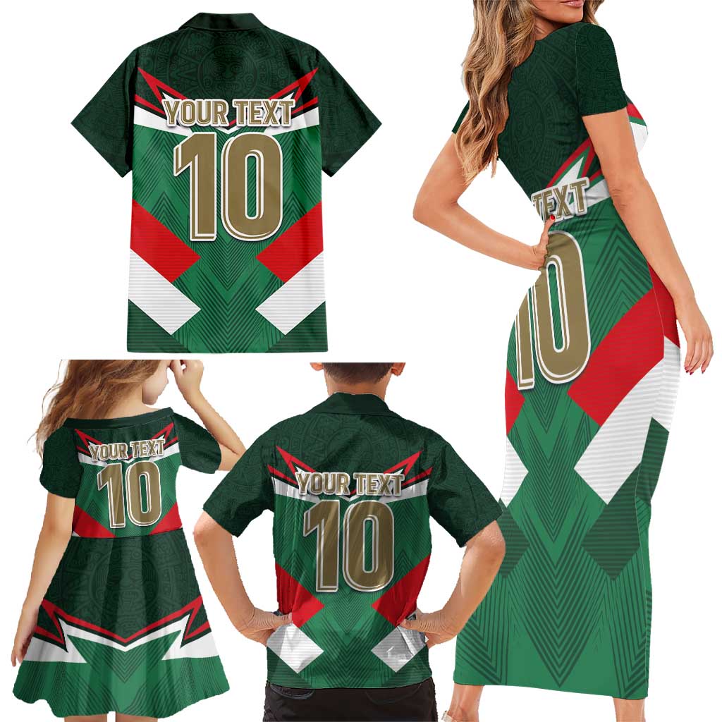 Custom Mexico Football Family Matching Short Sleeve Bodycon Dress and Hawaiian Shirt El Tricolor 2024 - Wonder Print Shop
