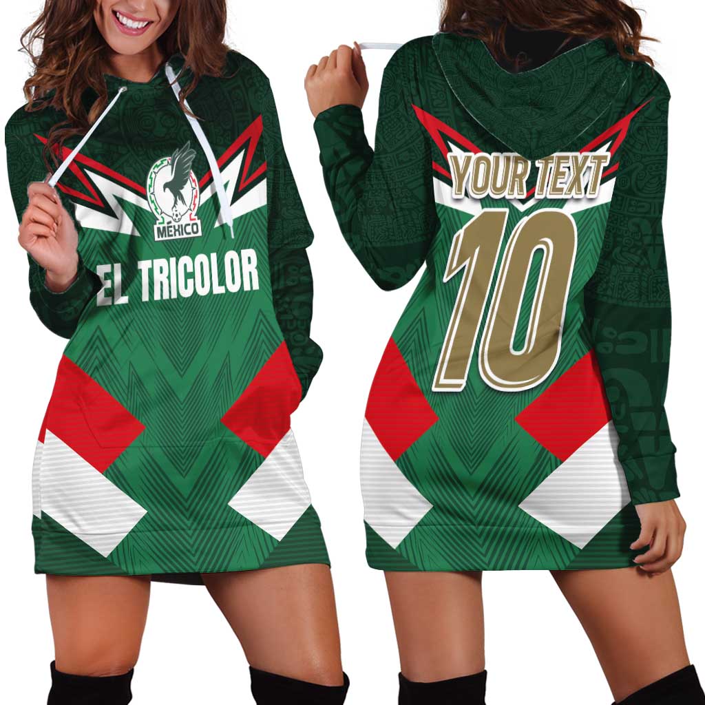 Custom Mexico Football Hoodie Dress El Tricolor 2024 - Wonder Print Shop