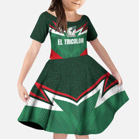 Custom Mexico Football Kid Short Sleeve Dress El Tricolor 2024 - Wonder Print Shop
