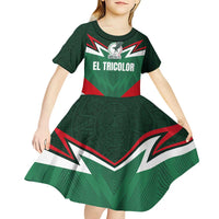 Custom Mexico Football Kid Short Sleeve Dress El Tricolor 2024 - Wonder Print Shop