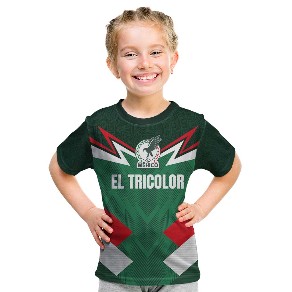 Custom Mexico Football Kid T Shirt El Tricolor 2024 - Wonder Print Shop