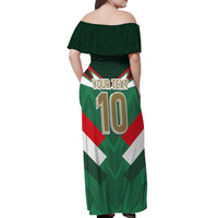 Custom Mexico Football Off Shoulder Maxi Dress El Tricolor 2024 - Wonder Print Shop