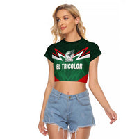 Custom Mexico Football Raglan Cropped T Shirt El Tricolor 2024 - Wonder Print Shop