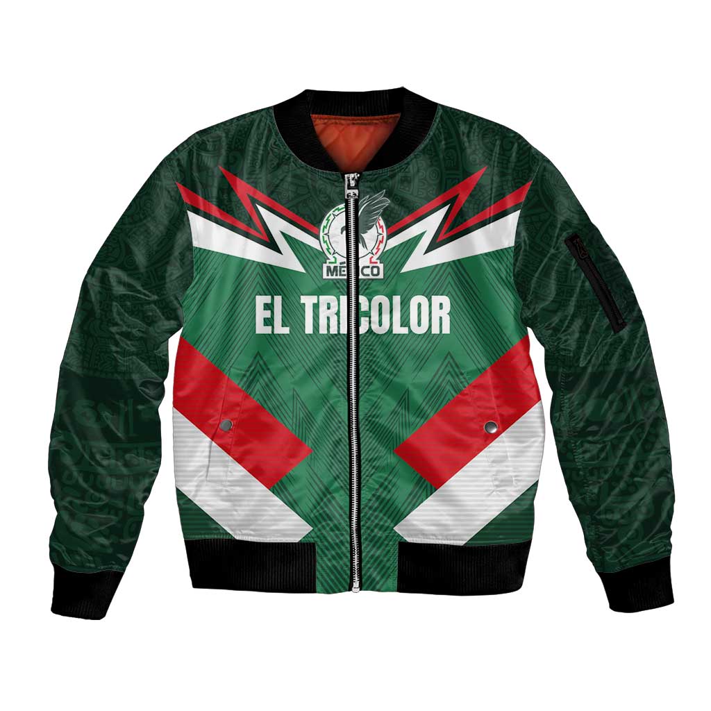 Custom Mexico Football Sleeve Zip Bomber Jacket El Tricolor 2024 - Wonder Print Shop