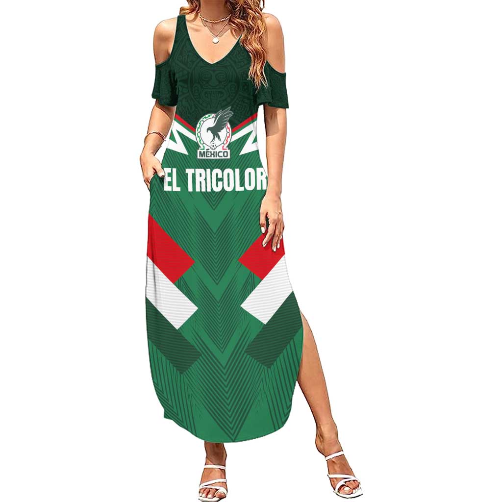 Custom Mexico Football Summer Maxi Dress El Tricolor 2024 - Wonder Print Shop