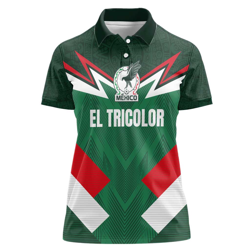 Custom Mexico Football Women Polo Shirt El Tricolor 2024 - Wonder Print Shop