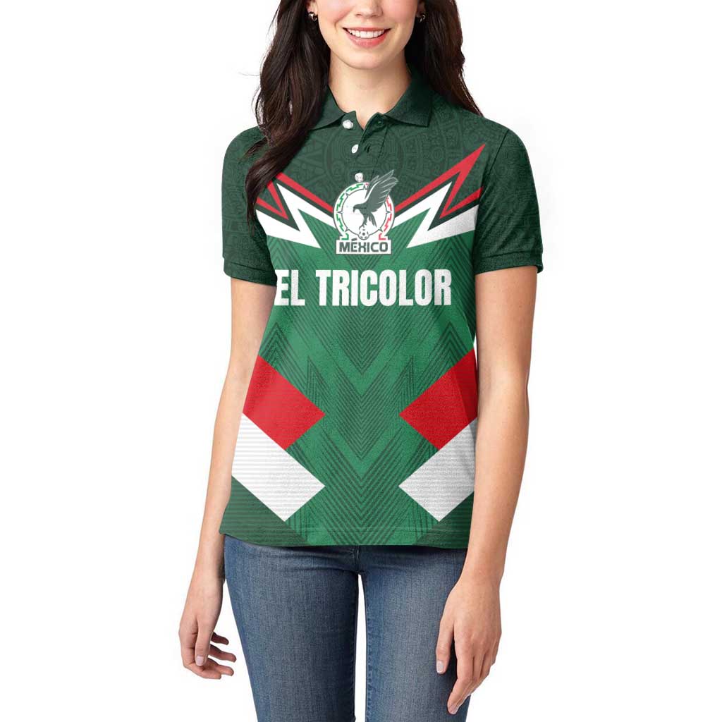 Custom Mexico Football Women Polo Shirt El Tricolor 2024 - Wonder Print Shop