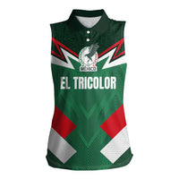 Custom Mexico Football Women Sleeveless Polo Shirt El Tricolor 2024 - Wonder Print Shop